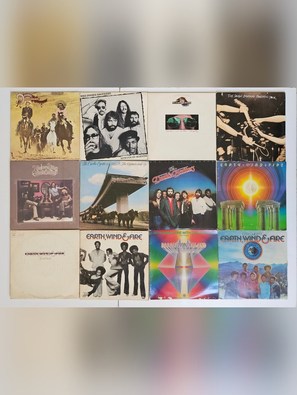 Vintage Vinyl LP Doobie Brothers & Earth, Wind, & Fire Lot of 12